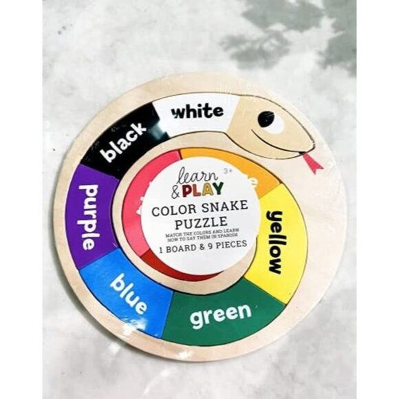 Learn & Play Color Snake Puzzle For Kids 3+ Educational Wooden Toy - 9 Pieces - Picture 1 of 1